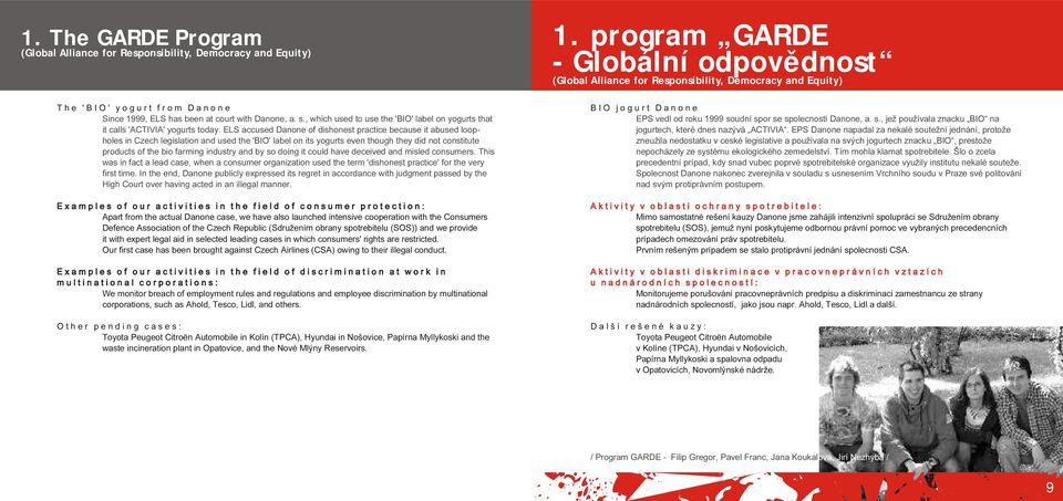 program GARDE - Globální odpovědnost (Global