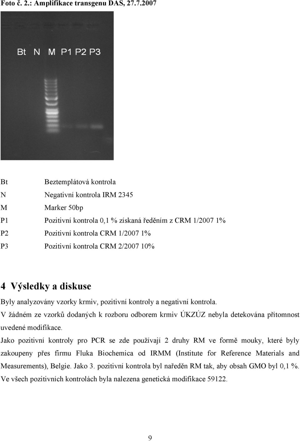 2/2007 10% 4 Výsledky a diskuse Byly analyzovány vzorky krmiv, pozitivní kontroly a negativní kontrola.