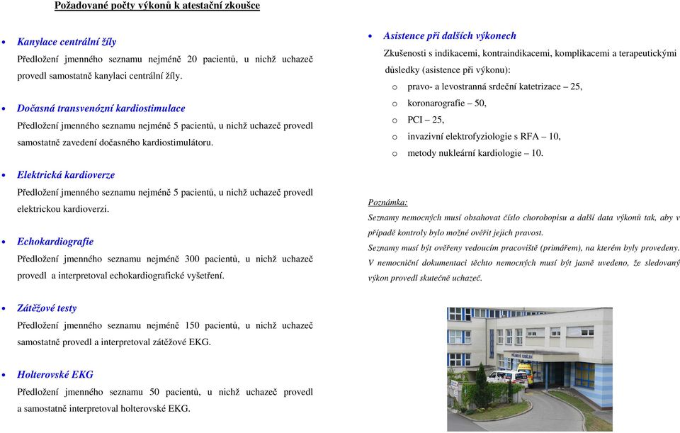 Elektrická kardiverze Předlžení jmennéh seznamu nejméně 5 pacientů, u nichž uchazeč prvedl elektricku kardiverzi.