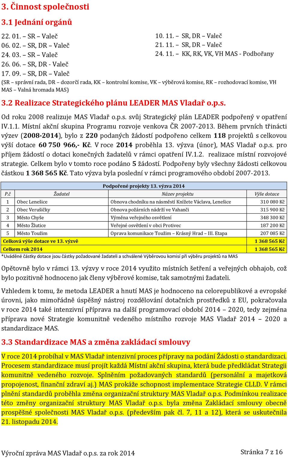 2 Realizace Strategického plánu LEADER MAS Vladař o.p.s. Od roku 2008 realizuje MAS Vladař o.p.s. svůj Strategický plán LEADER podpořený v opatření IV.1.