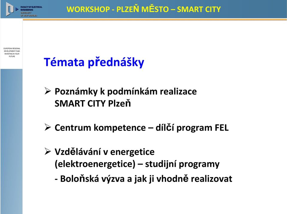 dílčíprogram FEL Vzdělávání v energetice