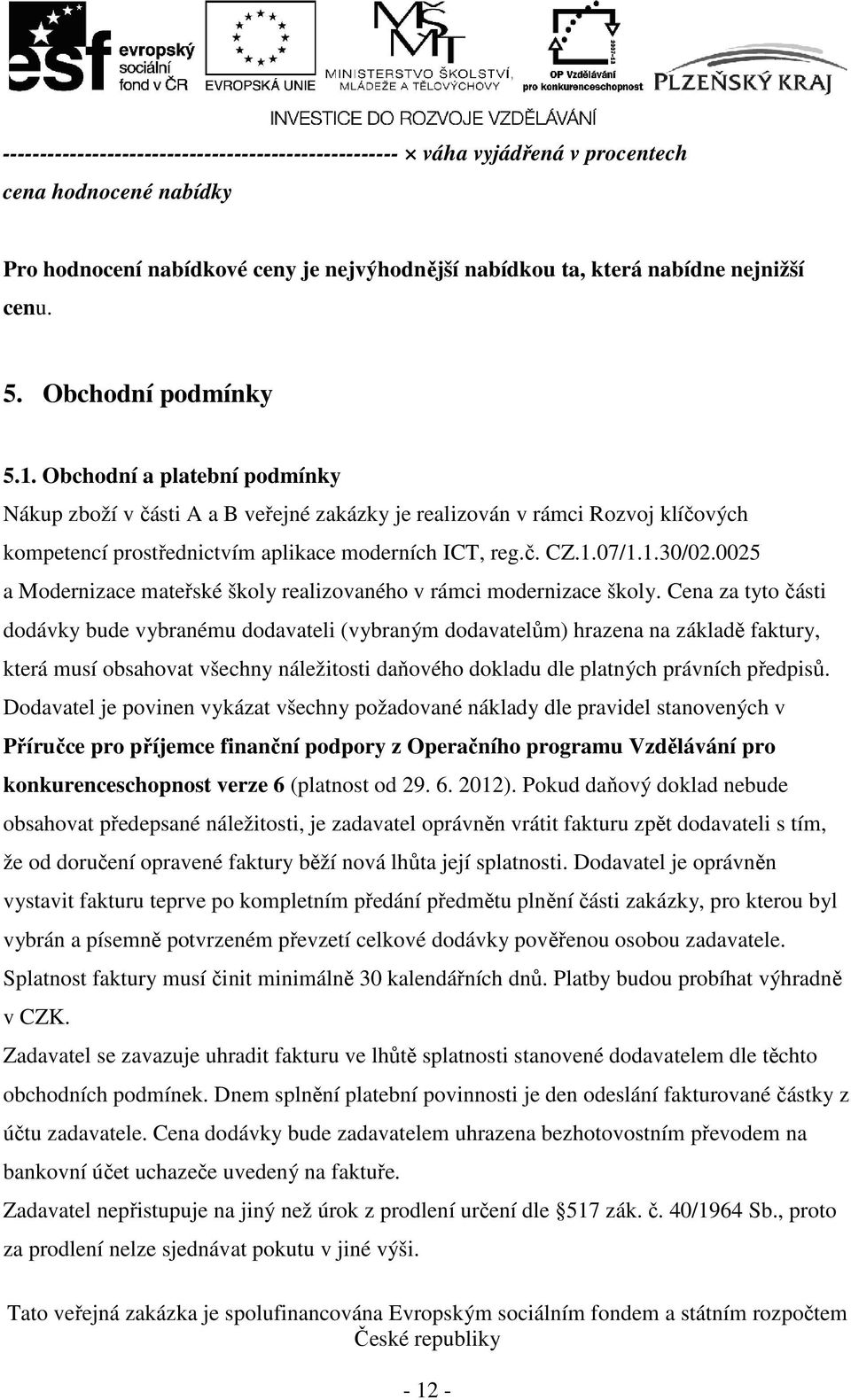 1.30/02.0025 a Modernizace mateřské školy realizovaného v rámci modernizace školy.