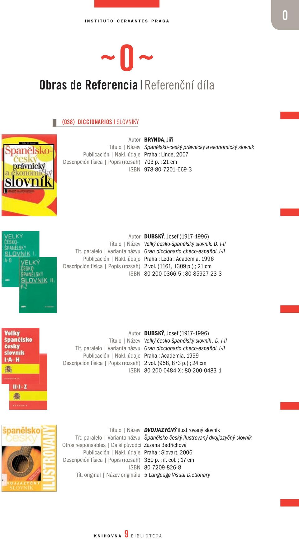 paralelo Varianta názvu Gran diccionario checo-español. I-II Publicación Nakl. údaje Praha : Leda : Academia, 1996 Descripción física Popis (rozsah) 2 vol. (1161, 1309 p.