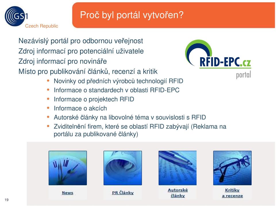 novináe Místo pro publikovánílánk, recenzí a kritik Novinky od pedních výrobc technologií RFID Informace o