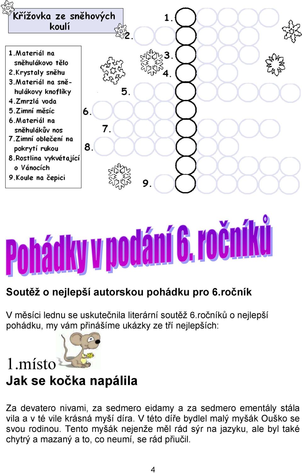 místo Jak se kočka napálila Za devatero nivami, za sedmero eidamy a za sedmero ementály stála vila a v té vile