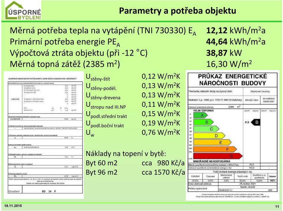 stěny-podél. U stěny-drevena U stropunad III.NP U podl.střednítrakt U podl.