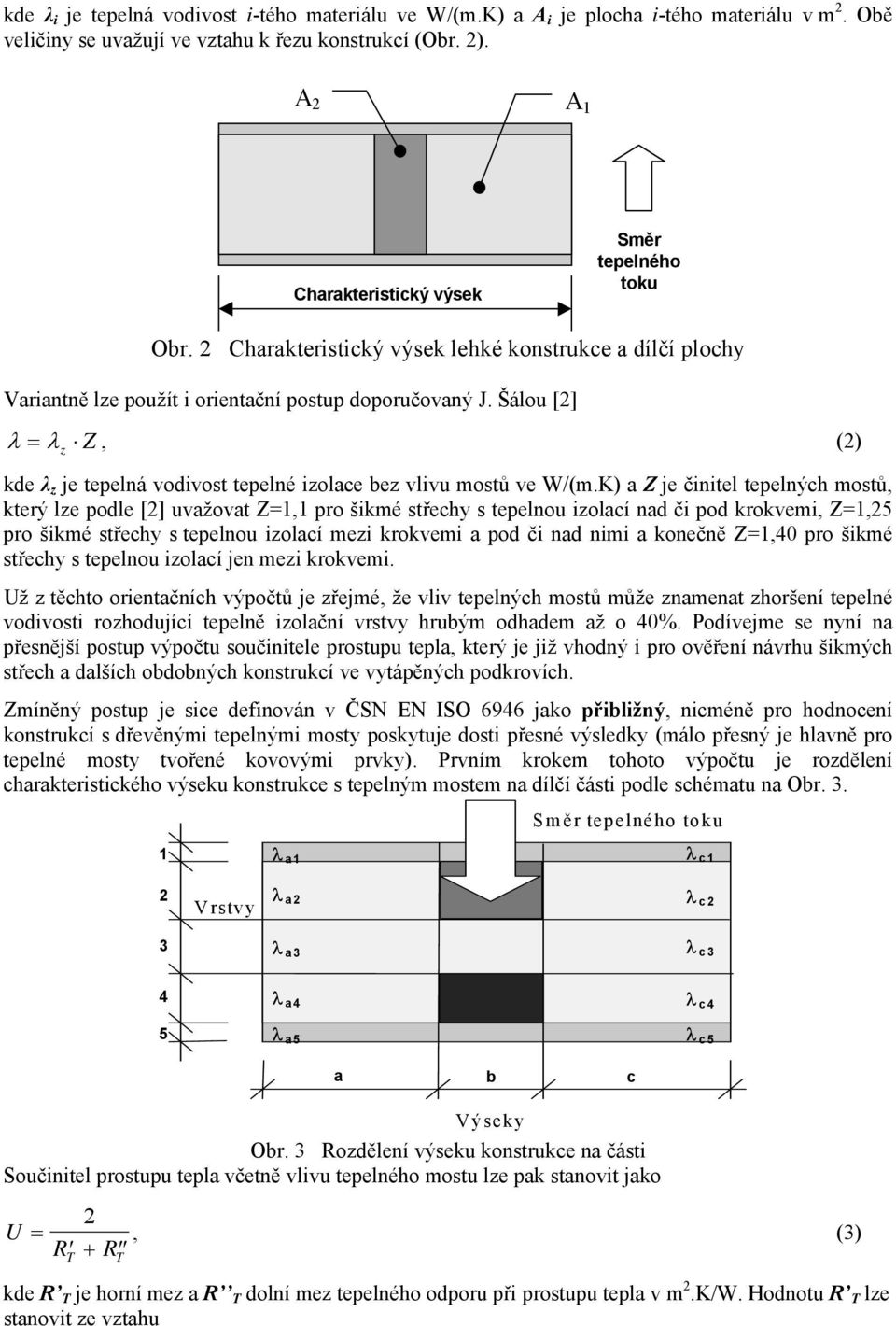 Šálou [2] λ = λ z Z, (2) kde λ z je tepelná vodivost tepelné izolace bez vlivu mostů ve W/(m.