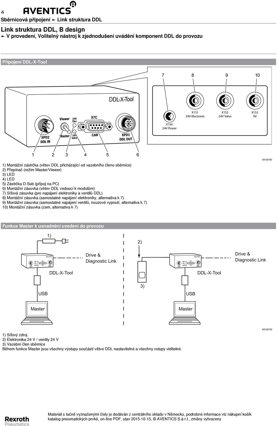 zásuvka (větev DDL vedoucí k modulům) 7) Síťová zásuvka (pro napájení elektroniky a ventilů DDL) 8) Montážní zásuvka (samostatné napájení elektroniky, alternativa k 7) 9) Montážní zásuvka (samostatné