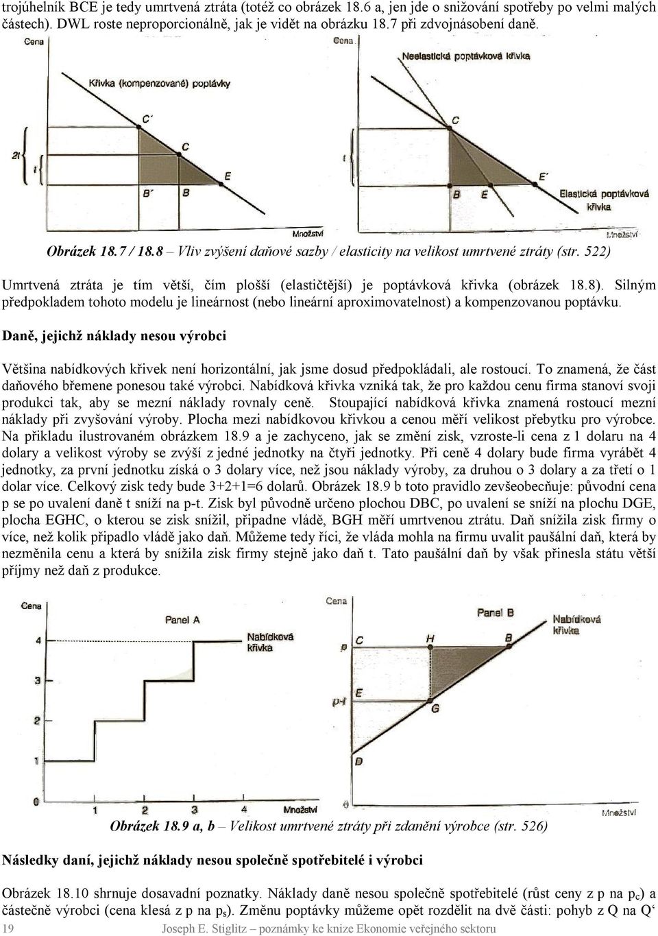 522) Umrtvená ztráta je tím větší, čím plošší (elastičtější) je poptávková křivka (obrázek 18.8).