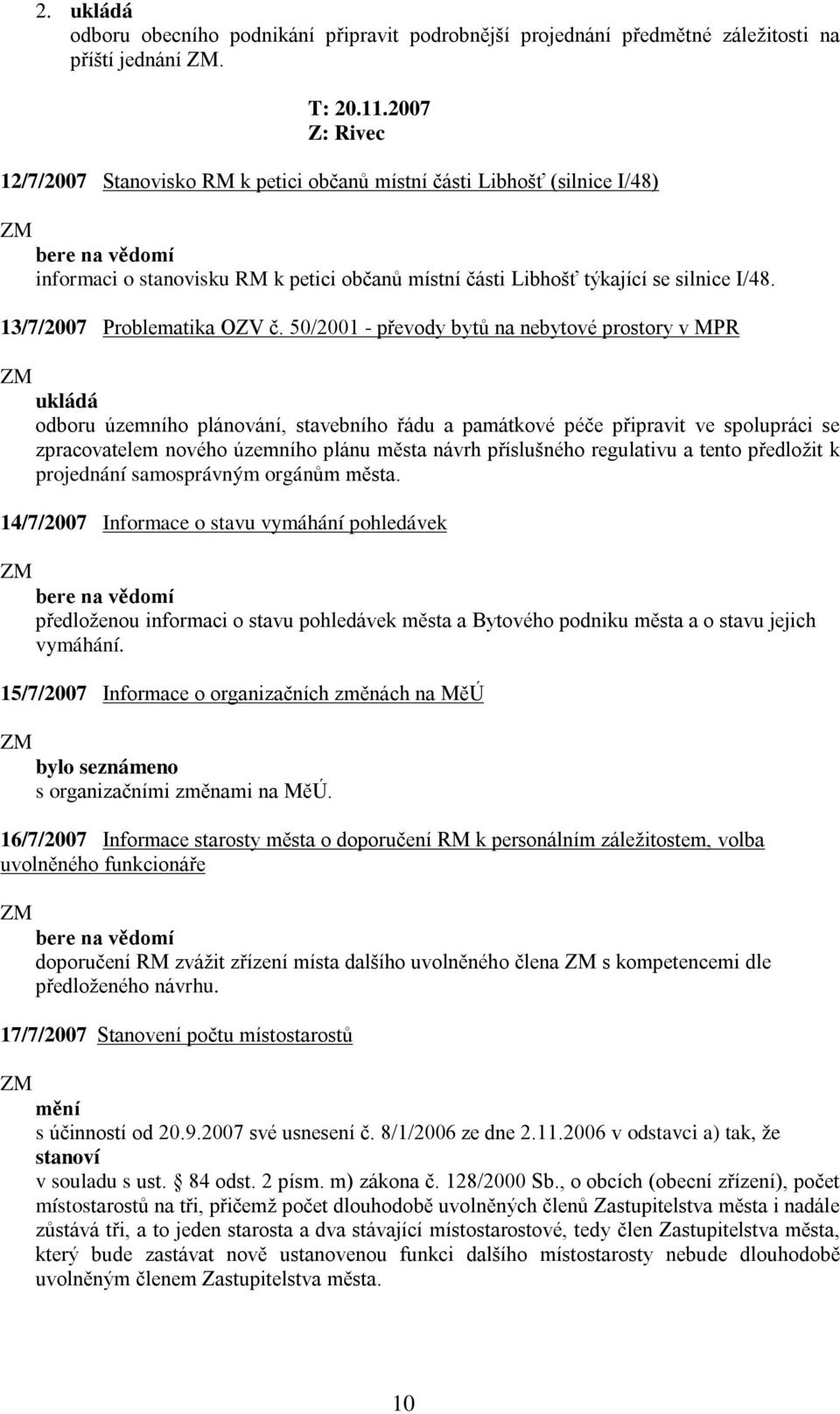 13/7/2007 Problematika OZV č.