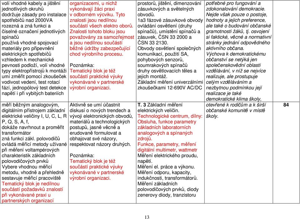 test detekce napětí i při vybitých bateriích měří běžným analogovým, digitálním přístrojem základní elektrické veličiny I, U, C, L, R P, Q, S, A, f, dokáže navrhnout a proměřit transformátor zná