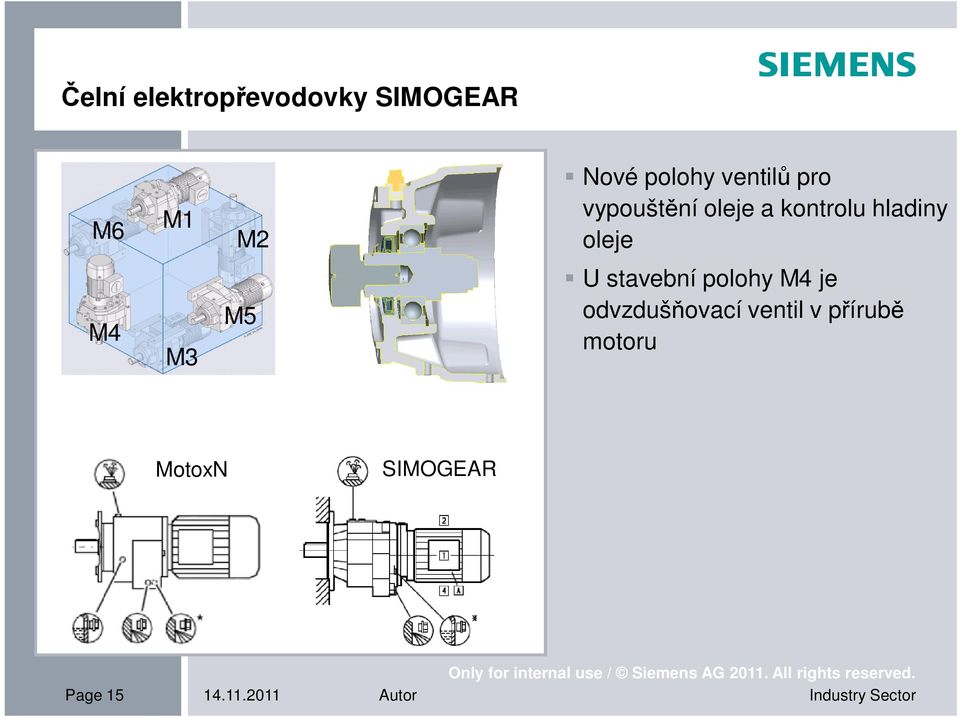 M4 M3 M5 U stavební polohy M4 je odvzdušňovací ventil