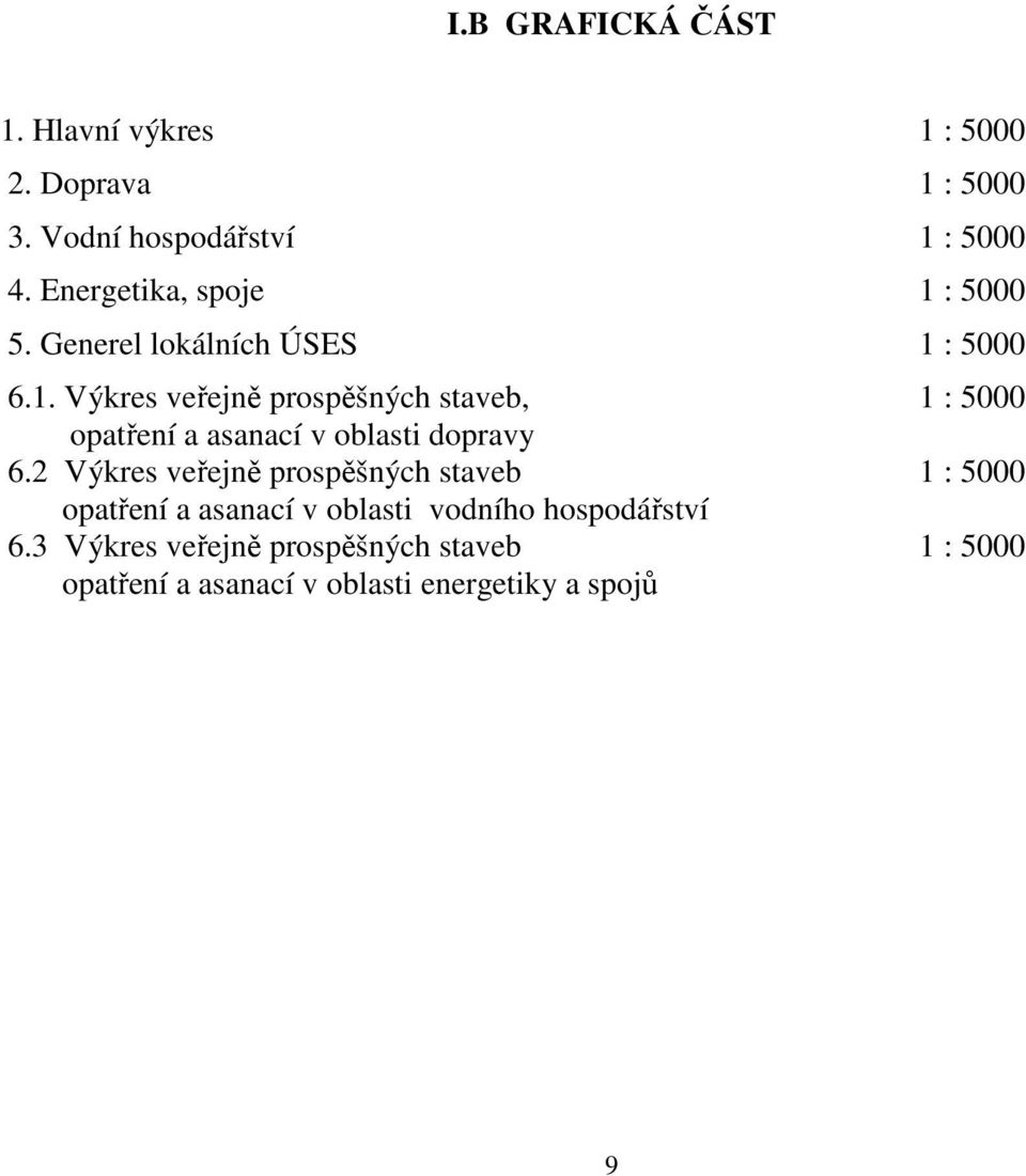 2 Výkres veřejně prospěšných staveb 1 : 5000 opatření a asanací v oblasti vodního hospodářství 6.