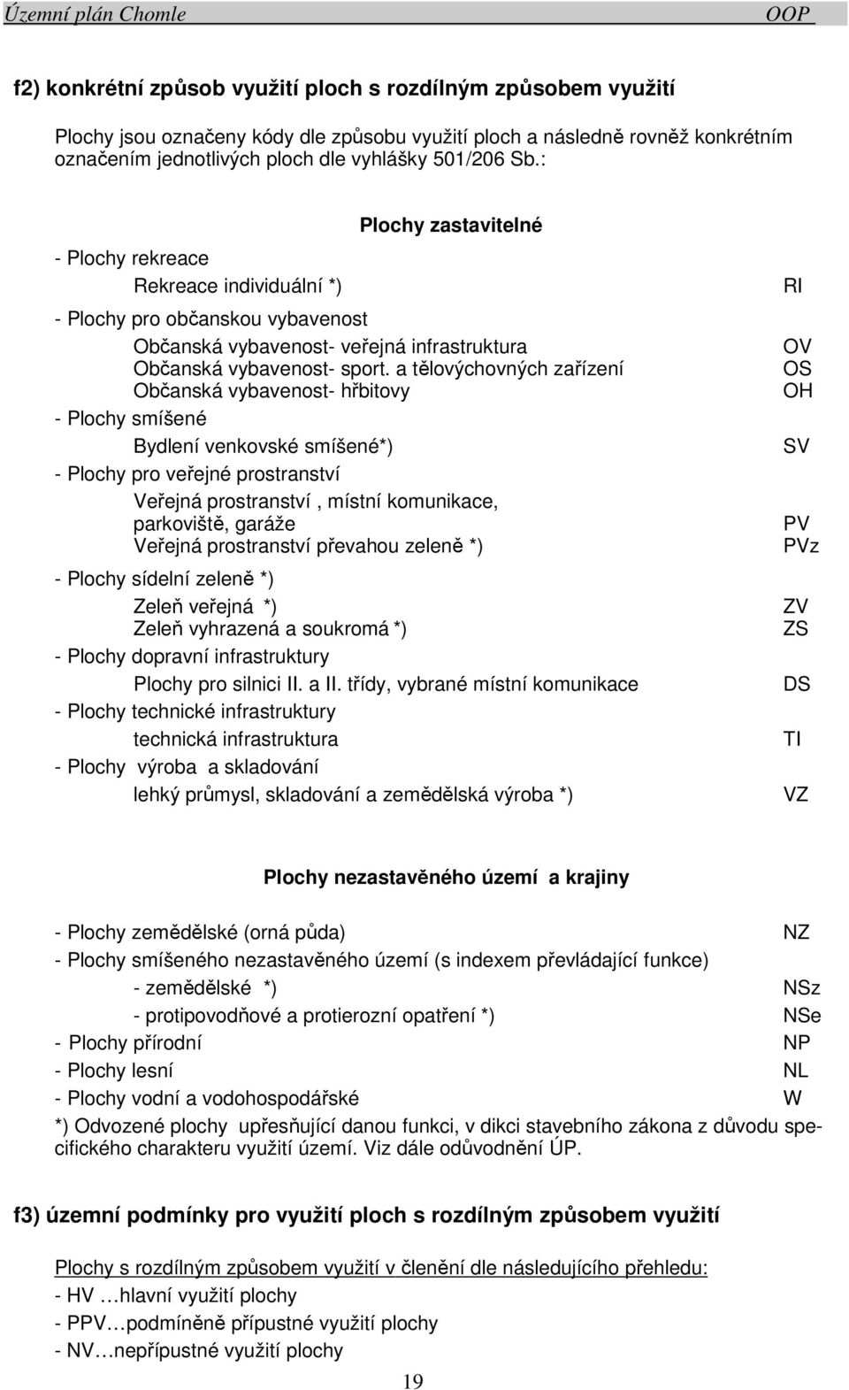 a tělovýchovných zařízení Občanská vybavenost- hřbitovy - Plochy smíšené Bydlení venkovské smíšené*) - Plochy pro veřejné prostranství Veřejná prostranství, místní komunikace, parkoviště, garáže