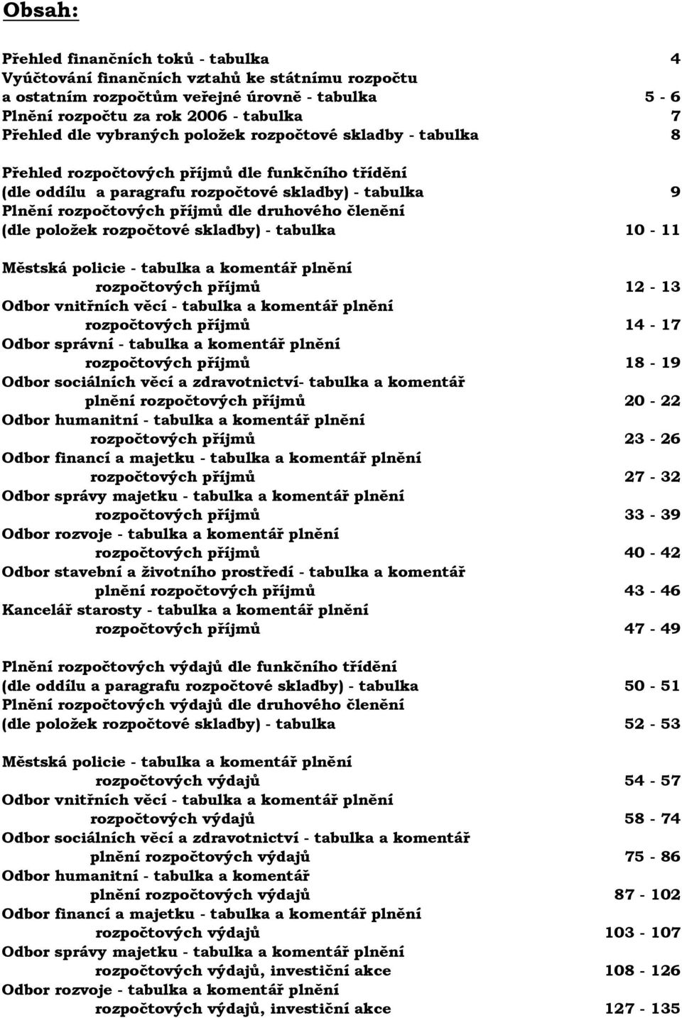 členění (dle položek rozpočtové skladby) - tabulka 10-11 Městská policie - tabulka a komentář plnění rozpočtových příjmů 12-13 Odbor vnitřních věcí - tabulka a komentář plnění rozpočtových příjmů