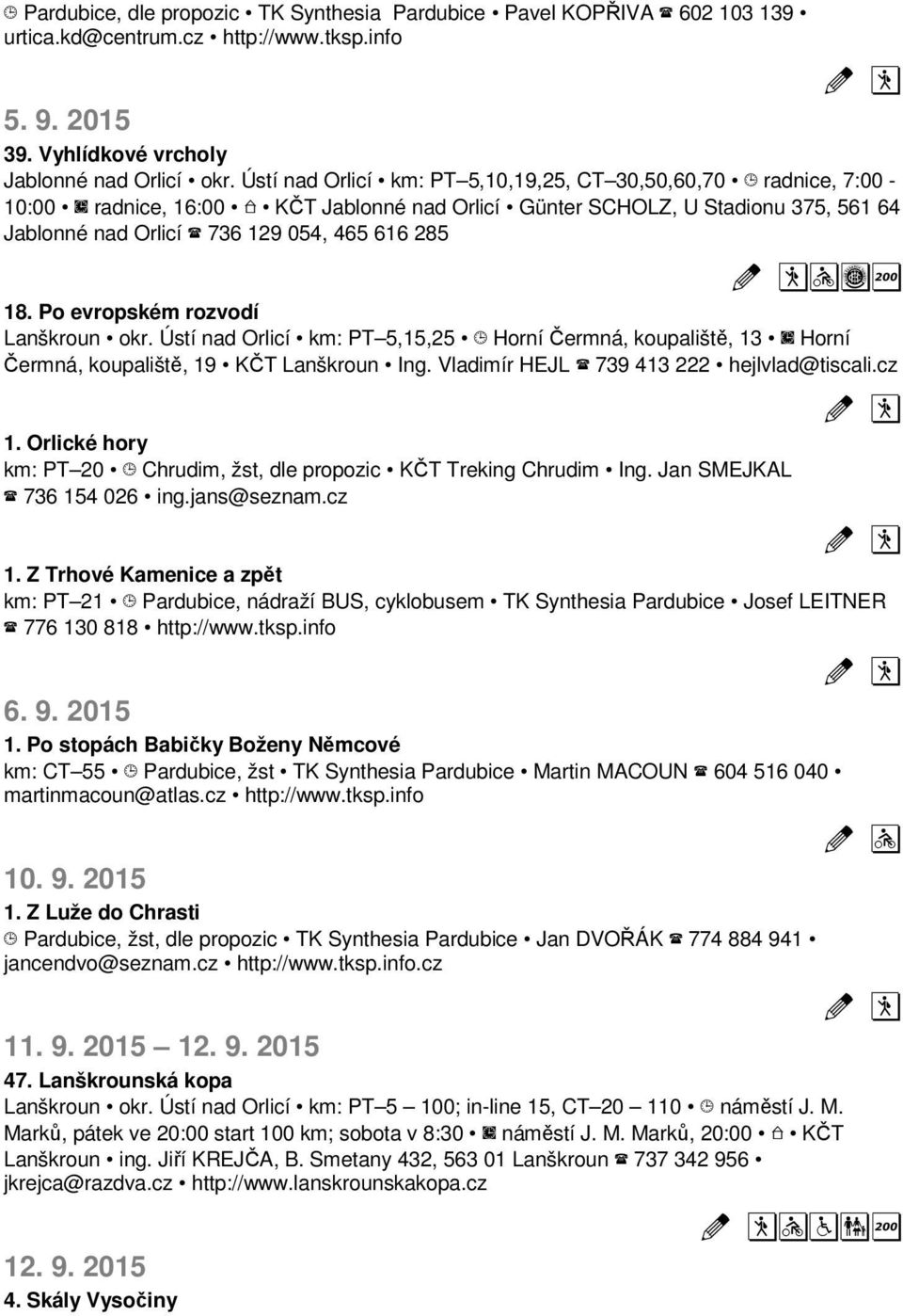 Po evropském rozvodí Lanškroun okr. Ústí nad Orlicí km: PT 5,15,25 Horní Čermná, koupaliště, 13 Horní Čermná, koupaliště, 19 KČT Lanškroun Ing. Vladimír HEJL 739 413 222 hejlvlad@tiscali.cz 1.