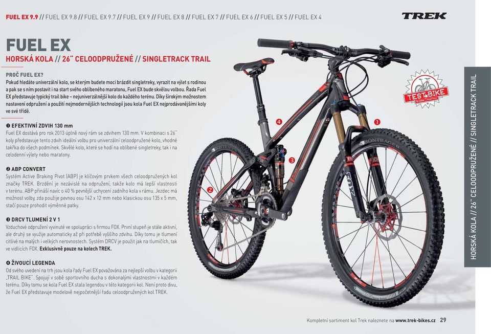 Řada Fuel EX představuje typický trail bike nejuniverzálnější kolo do každého terénu.