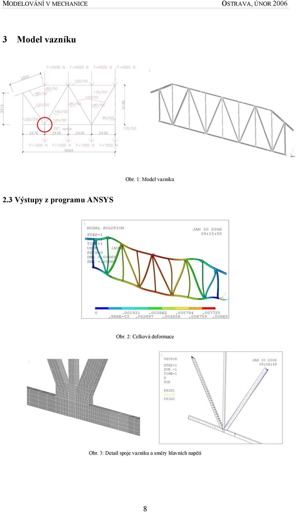 3 Výstupy z programu ANSYS Obr.