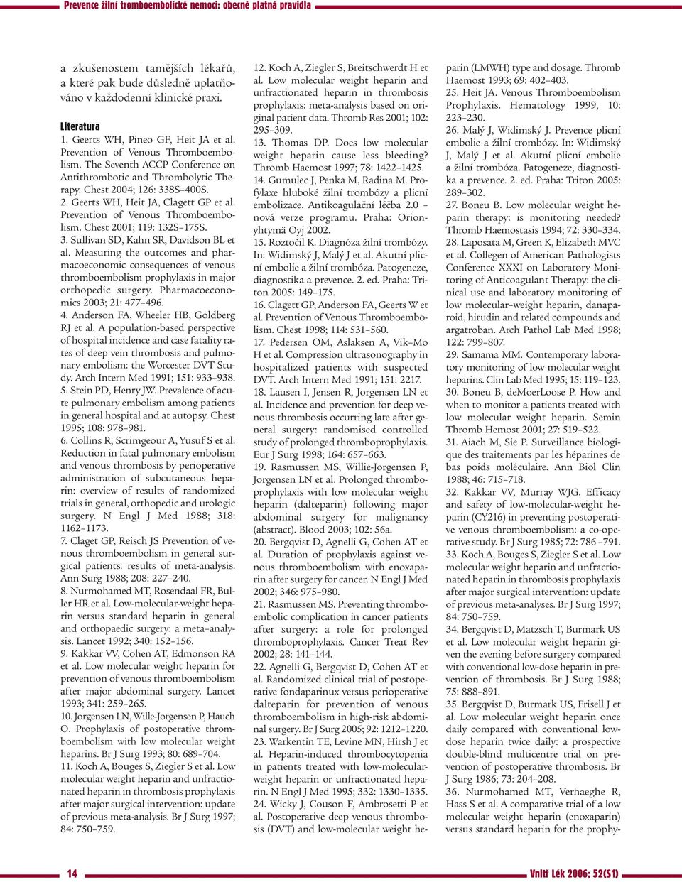 Chest 2001; 119: 132S 175S. 3. Sullivan SD, Kahn SR, Davidson BL et al. Measuring the outcomes and pharmacoeconomic consequences of venous thromboembolism prophylaxis in major orthopedic surgery.