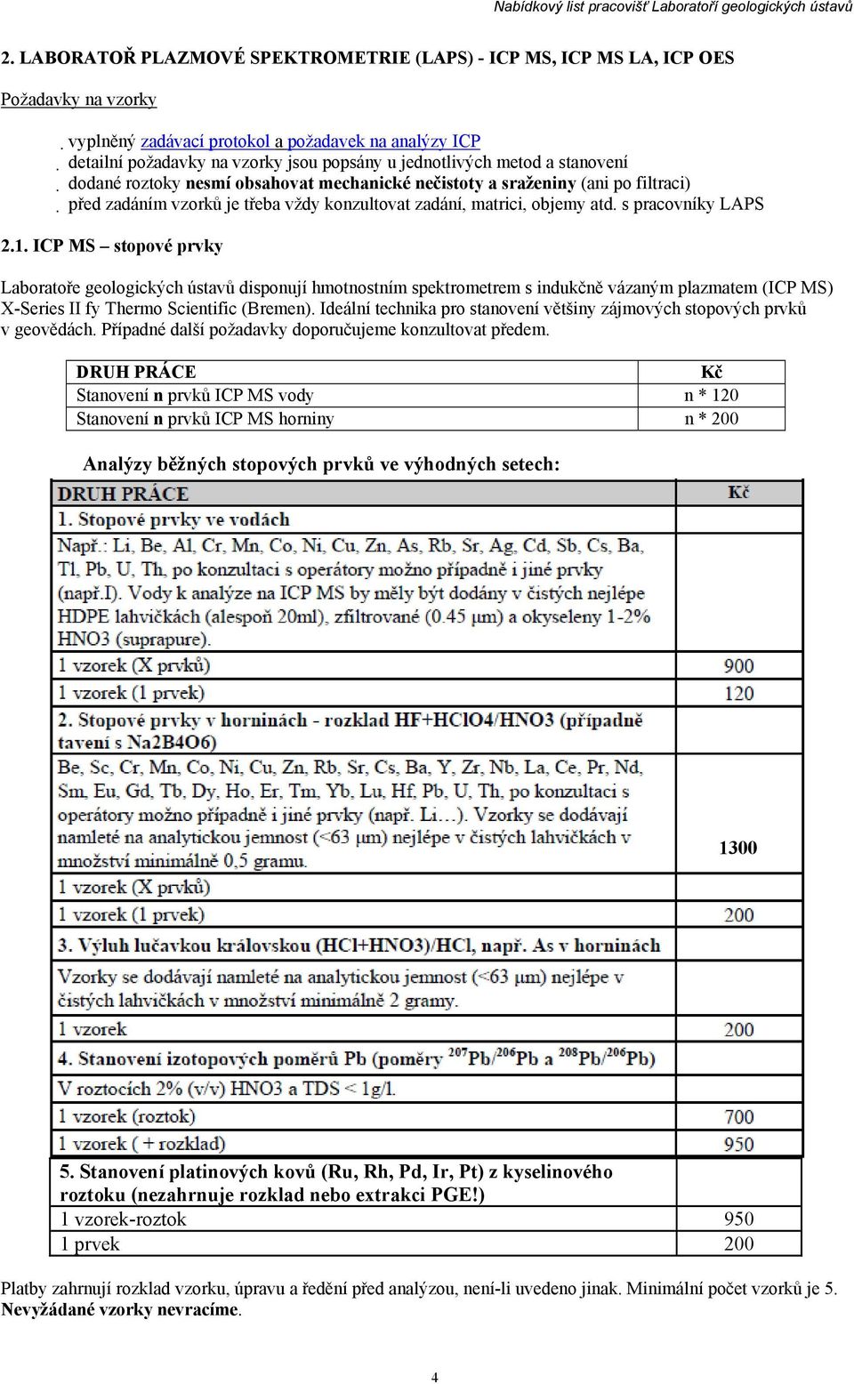 ICP MS stopové prvky Laboratoře geologických ústavů disponují hmotnostním spektrometrem s indukčně vázaným plazmatem (ICP MS) X-Series II fy Thermo Scientific (Bremen).