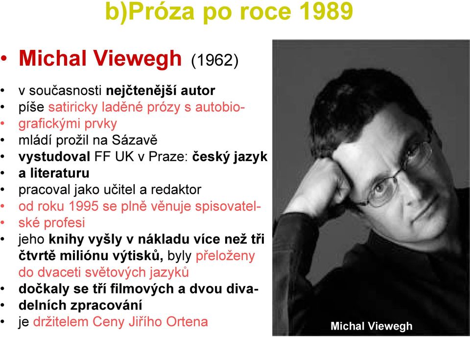 1995 se plně věnuje spisovatelské profesi jeho knihy vyšly v nákladu více než tři čtvrtě miliónu výtisků, byly přeloženy do