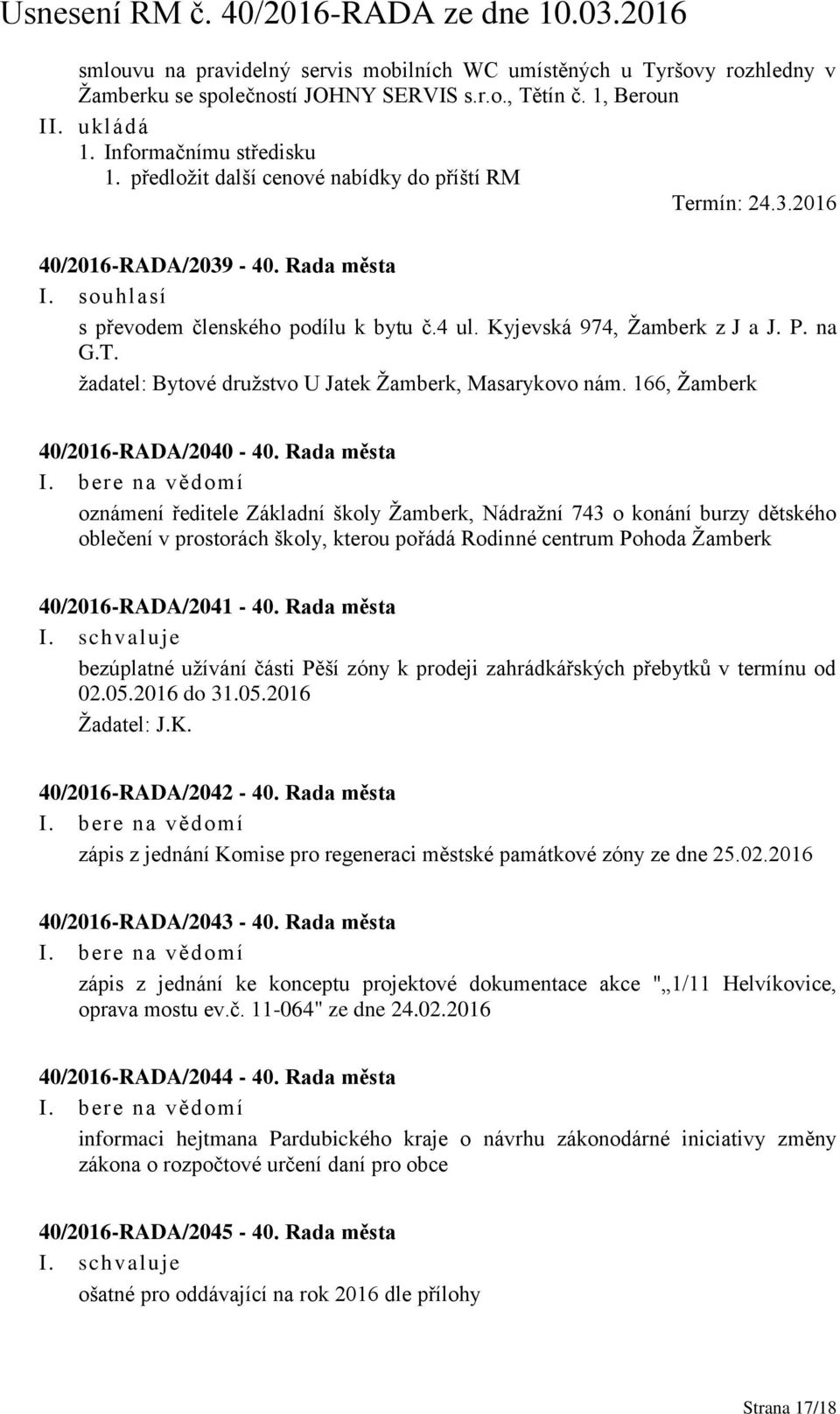 166, Žamberk 40/2016-RADA/2040-40.