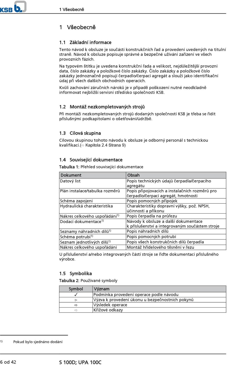 Na typovém štítku je uvedena konstrukční řada a velikost, nejdůležitější provozní data, číslo zakázky a položkové číslo zakázky.