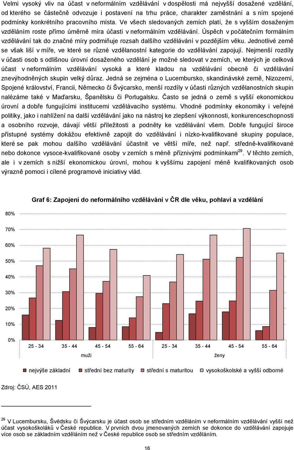 Úspěch v počátečním formálním vzdělávání tak do značné míry podmiňuje rozsah dalšího vzdělávání v pozdějším věku.