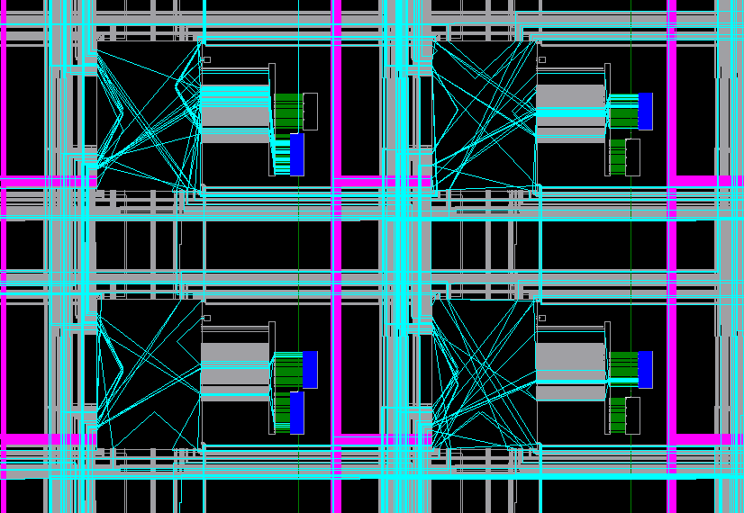 Úvod do problematiky obvodů FPGA pro integrovanou výuku VUT a VŠB-TUO 43 Obr. 21 Výsledek procesu Place and Route rozmístěné a propojené buňky technologického schématu.