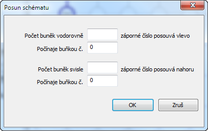 Posun schématu, dodatečné vkládání uzlů Panel schéma je vybaven nástrojem pro dodatečný posun části nebo celého schématu.