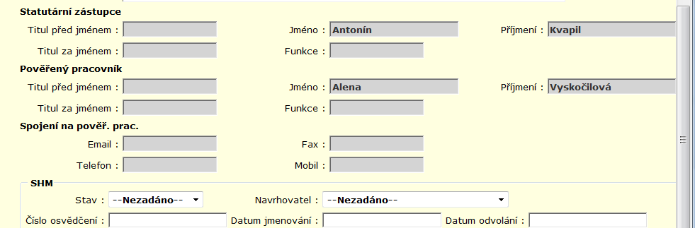 4.3.1 Dodavatelé detail Odkazem Detail v přehledu dodavatelů se zobrazí formulář se záznamem zvoleného dodavatele pro jeho prohlížení (bez možnosti editace). 4.3.2 Mapa Přihlášený uživatel může v