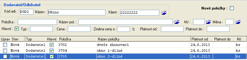 3 Modul Zásoby Dodavatelé/Odběratelé Úvod Jedním z několika doplňujících údajů u položky je údaj o Dodavateli či Odběrateli položky (dále jen Dodavatelé) Ke každé položce lze přidělit libovolné