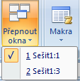 podkarta OKNO ZOBRAZIT VEDLE SEBE zobrazí dva dokumenty, které můžeme posunovat a porovnávat Zobrazit vedle sebe 1.