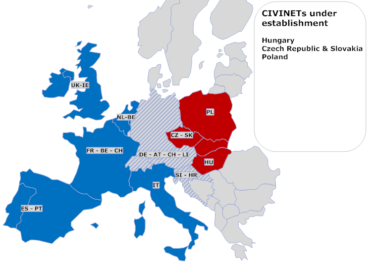 CIVINET lokální sítě dle jazykových okruhů http://civitas.