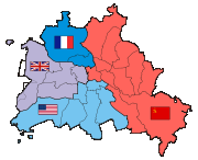 Berlín rozdělené město 4 okupační zóny: americká, sovětská, britská, francouzská 1961 z rozhodnutí vlády
