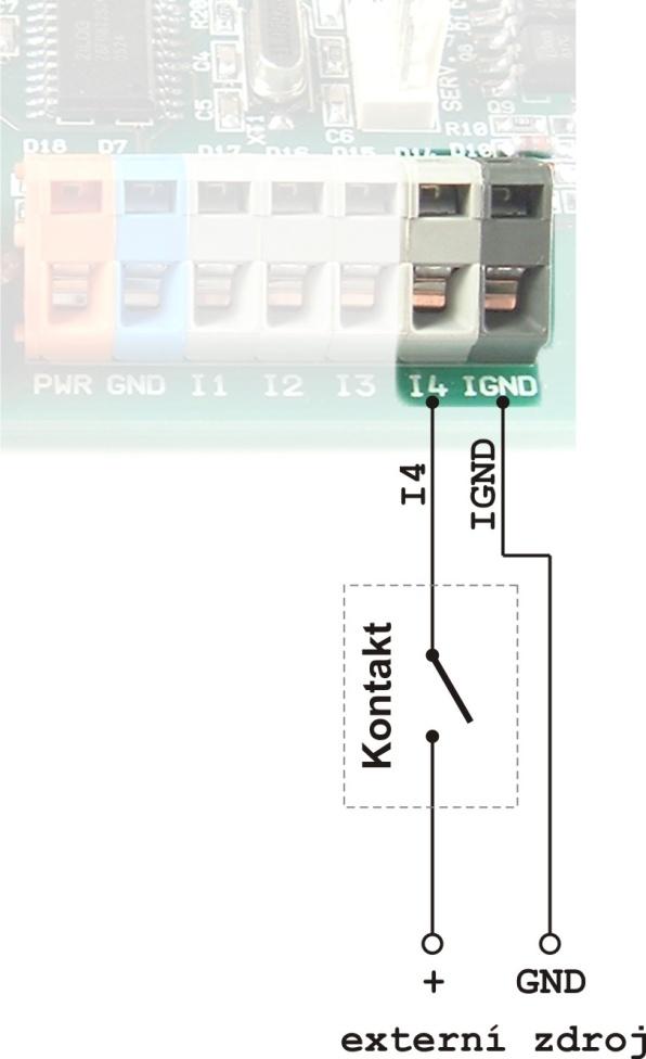 QuidoDuplex ZAPOJENÍ VSTUPŮ A VÝSTUPU V s t u p y Vstupy lze ovládat připojením napětí nebo kontaktem. obr. 6 vstupní svorkovnice na QuidoDuplex se čtyřmi signály Každý ze vstupů je zapojen dle obr.