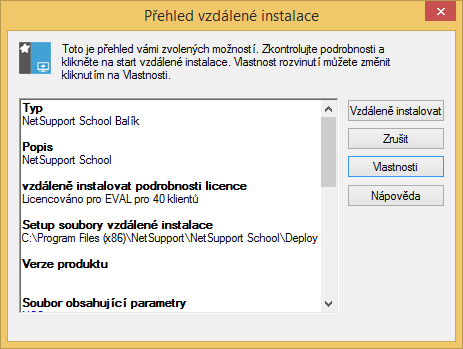 4.7.4. Nasazení Jakmile tedy máte vše připraveno a nastaveno pro samotný proces instalace NSS na cílový vzdálený počítač, vyberte jej v programu pro hromadné nasazení, klepněte na něj pravým