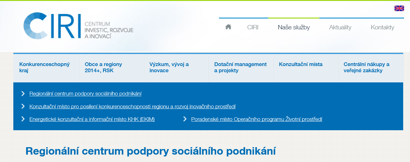 Regionální centrum podpory sociálního podnikání platforma zaměřená na rozvoj sociálního podnikání v Královéhradeckém kraji http://www.cirihk.cz /regionalni-centrumpodpory-socialnihopodnikani.