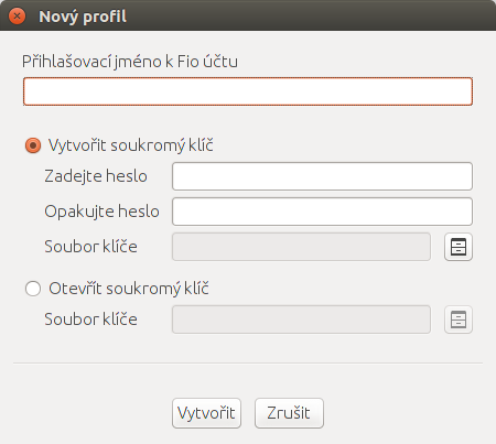 3.2 Vytvoření profilu, soukromého a veřejného klíče Vytvoření profilu a klíčů probíhá krok za krokem takto: 3.2.1 Vytvoření profilu a soukromého klíče: 1) Klikněte na Menu Nastavení: 2) V nově