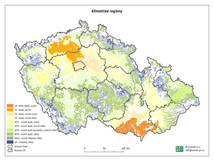 Klimatické regiony (kód 0-9) Klimatické regiony zahrnují území s přibližně shodnými klimat. podmínkami pro růst a vývoj zemědělských plodin.