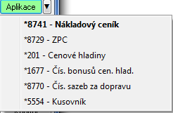 15 Modul zásoby - Tvorba cen a cenových akcí v *8747 2 Tvorba ceny v aplikaci *8747 Aplikace *8747 pro tvorbu ceny vypadá následovně: Tip Přes tlačítko Aplikace můžeme spouštět z jednoho místa i