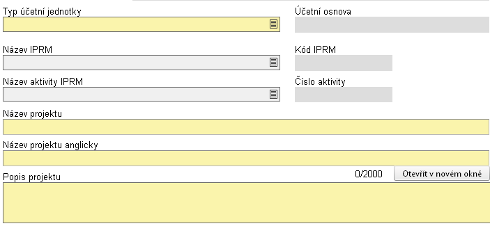 - Prioritní osa - Informaci je moţné získat v textu výzvy. Číslu prioritní osy je oproti listinné formě výzvy předsazeno číslo 5, tj. číslo programu OP VaVpI.