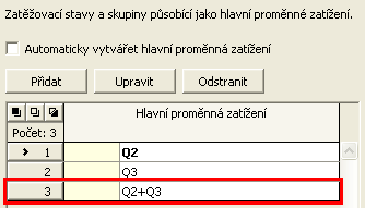 v obou zatěžovacích stavech stejného charakteru, měly by být oba zatěžovací stavy považovány za hlavní.