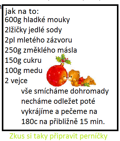 Kvízové čtení pokračování z prosincového čísla.+ Recept na perníčky Ano, jak jsem včera říkal, dnes nadešel ten skvělý den 24. prosince. Jdu vozit Ježíška, jupí.