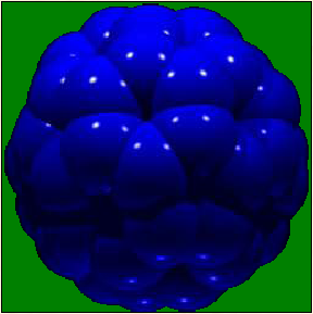 Struktura C60 Poloměr slupky (uhlíkového skeletu) fullerenu C60 je 0,353 nm.