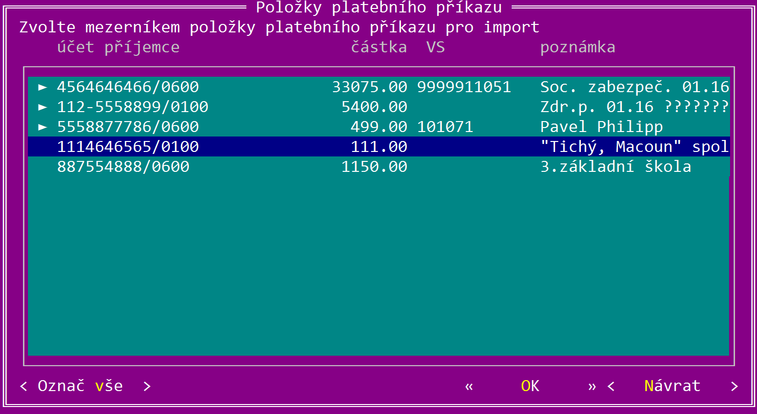 Grand 26.110 změny v průběhu roku 1.3 Import platebního příkazu do bankovního výpisu Do bankovního výpisu můžete importovat položky dříve vyhotoveného platebního příkazu.