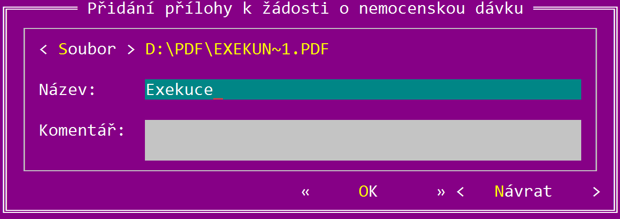 2.3 Nový formát XML souboru přílohy žádosti o nemocenskou dávku Od června 2016 můžete použít nový datový formát XML přílohy žádosti o nemocenskou dávku (NEPRI) pro OSSZ, který přináší možnost vložit