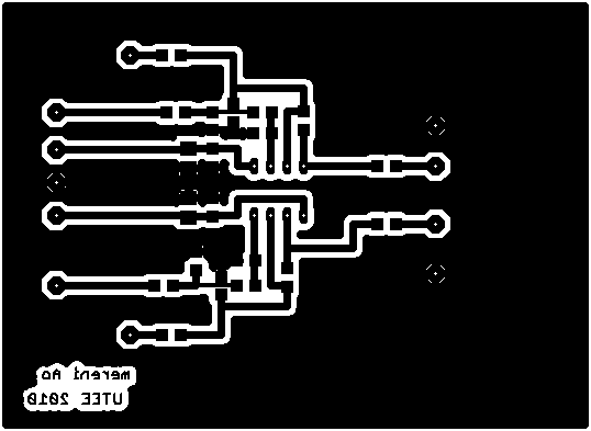 F. Deska plošného spoje top (strana součástek) Rozměr desky 90 67 [mm], měřítko M1:1