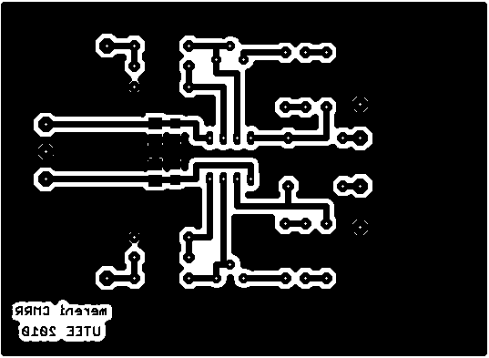 E. Deska plošného spoje top (strana součástek) Rozměr desky 90 67 [mm], měřítko M1:1