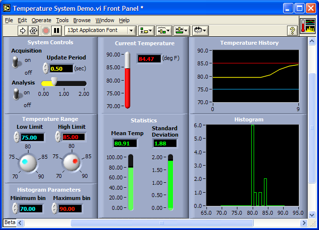 Navrhování ukázka LabView od